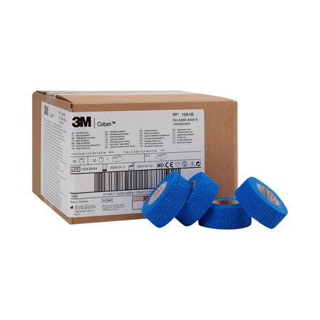 3M Coban Self-Adherent Cohesive Bandage Blue NonSterile, PK 30 1581B